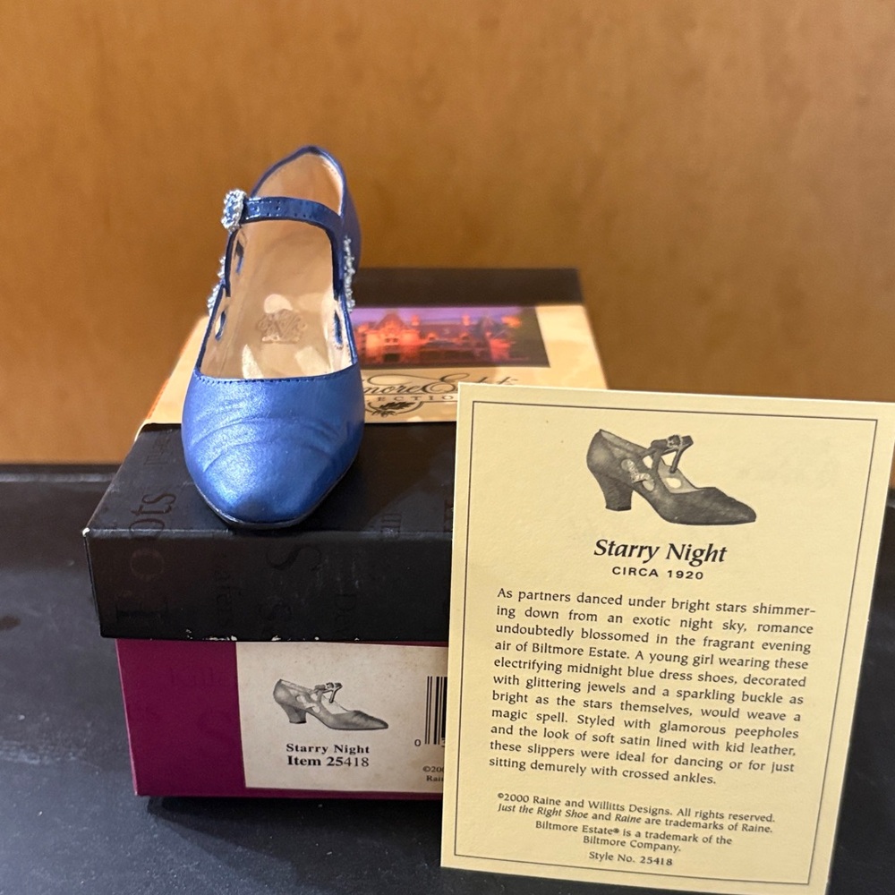 Just The Right Shoe Blue Heels with Floral Accent - Picture 4 of 5
